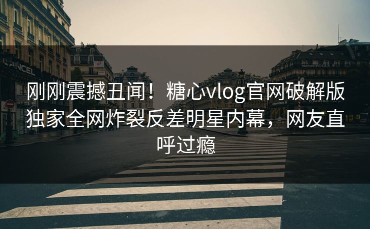 刚刚震撼丑闻！糖心vlog官网破解版独家全网炸裂反差明星内幕，网友直呼过瘾