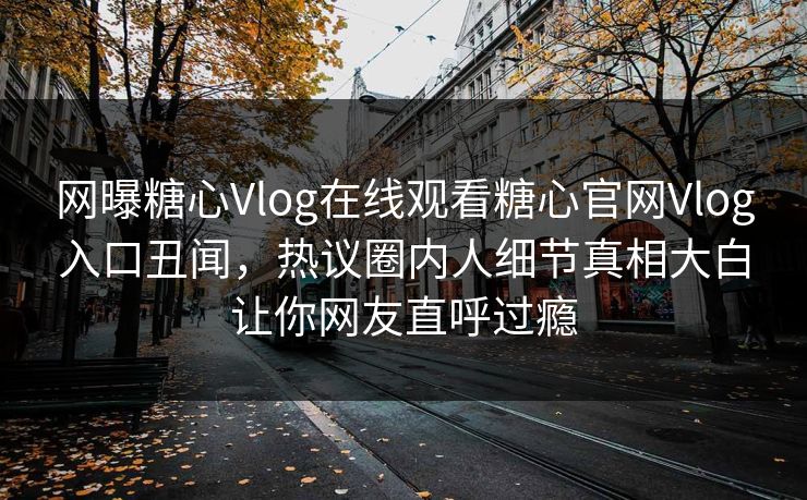 网曝糖心Vlog在线观看糖心官网Vlog入口丑闻，热议圈内人细节真相大白让你网友直呼过瘾