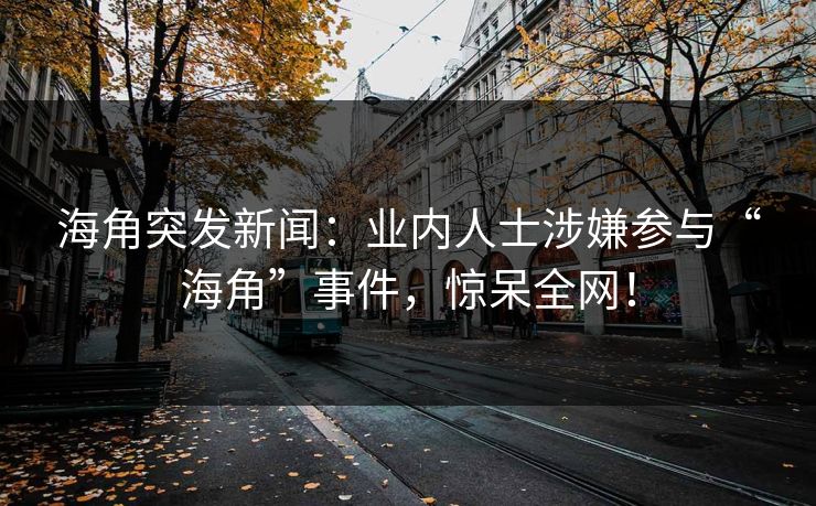 海角突发新闻：业内人士涉嫌参与“海角”事件，惊呆全网！