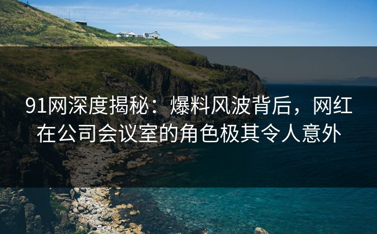 91网深度揭秘：爆料风波背后，网红在公司会议室的角色极其令人意外