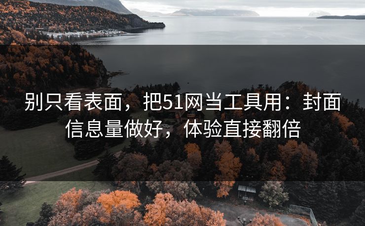 别只看表面，把51网当工具用：封面信息量做好，体验直接翻倍