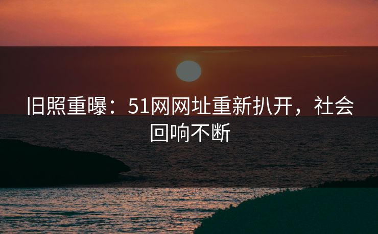 旧照重曝:51网网址重新扒开,社会回响不断 旧照重曝:51网网址重新扒开,社会回响不断